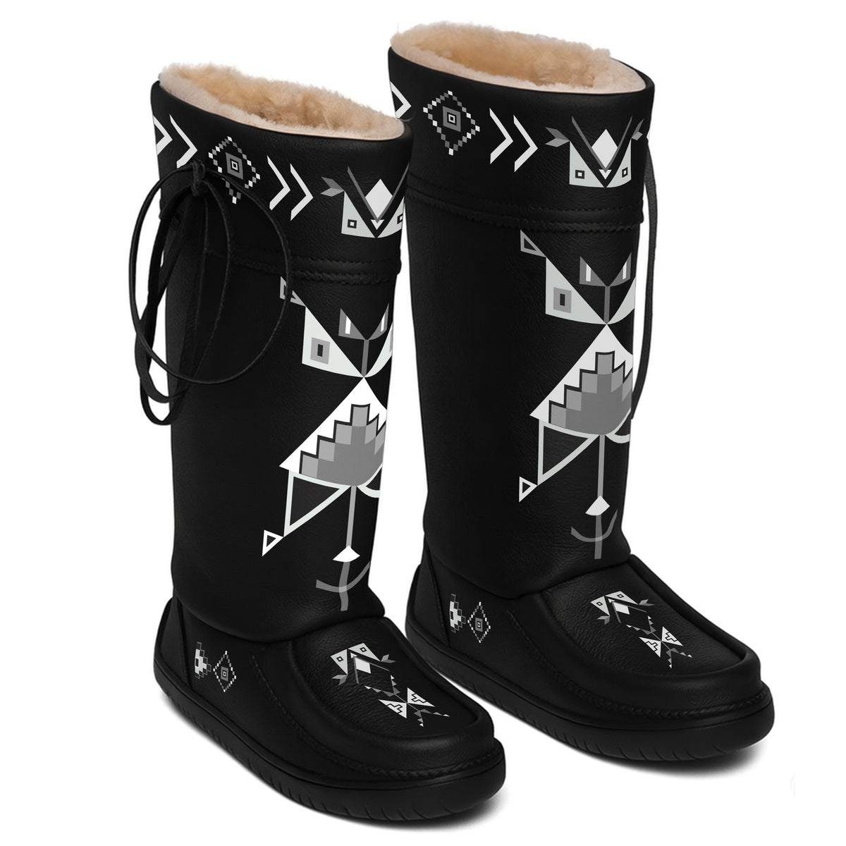 Owl Watcher Black Real Leather MoccaLux
