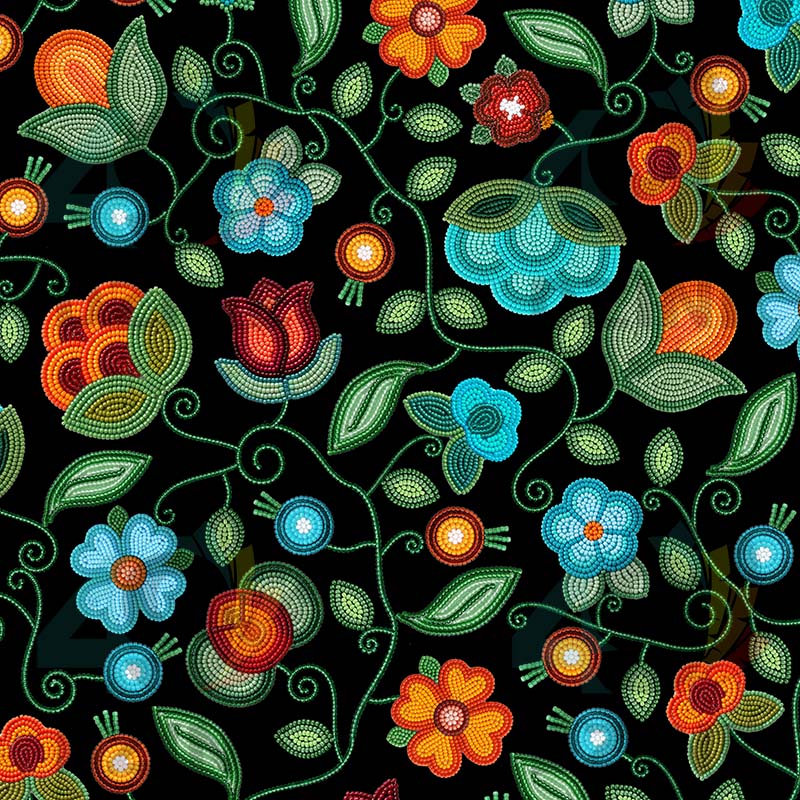 Prairie Fire Petals Black Fabric