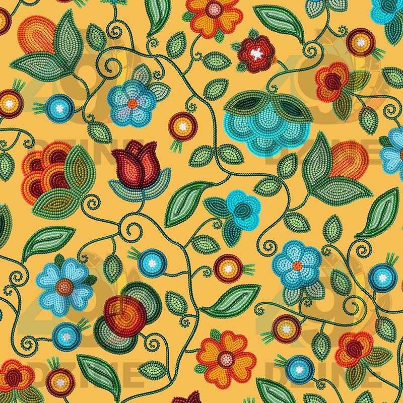 Prairie Fire Petals Honey Fabric