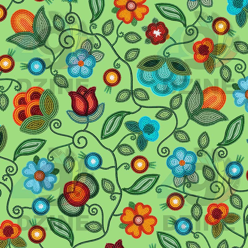 Prairie Fire Petals Sage Fabric
