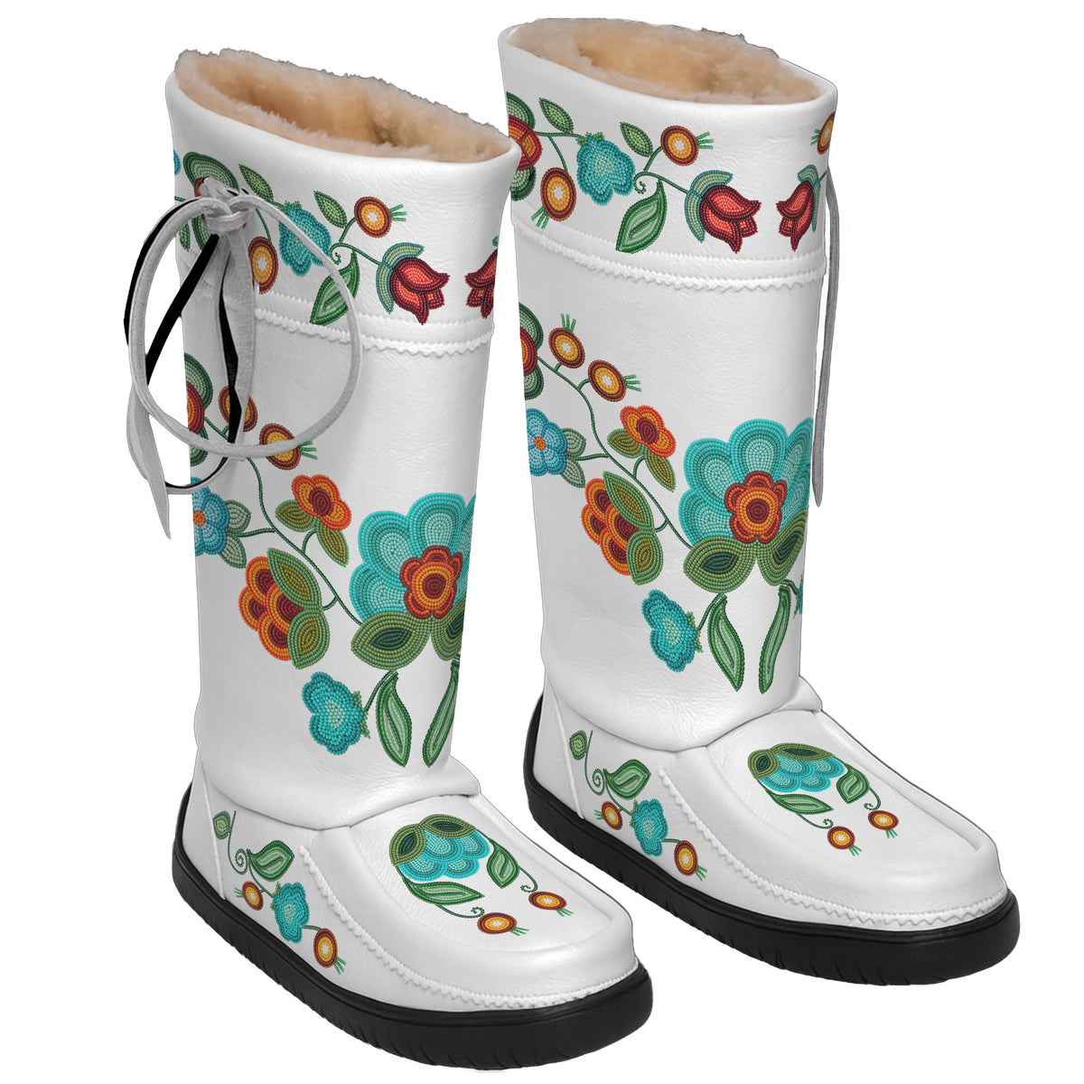 Prairie Fire Petals Real Leather MoccaLux