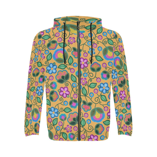 Turquoise Sunbeam Yellow Zip Hoodie