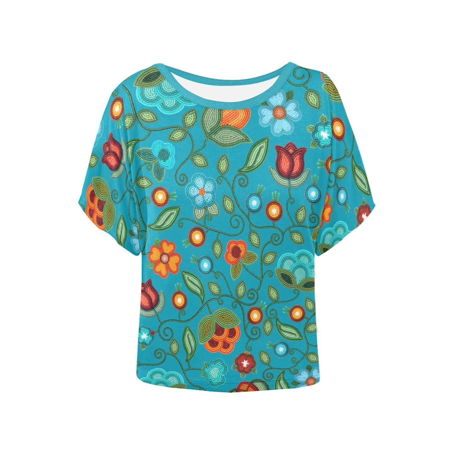Prairie Fire Petals Ocean Batwing Blouse