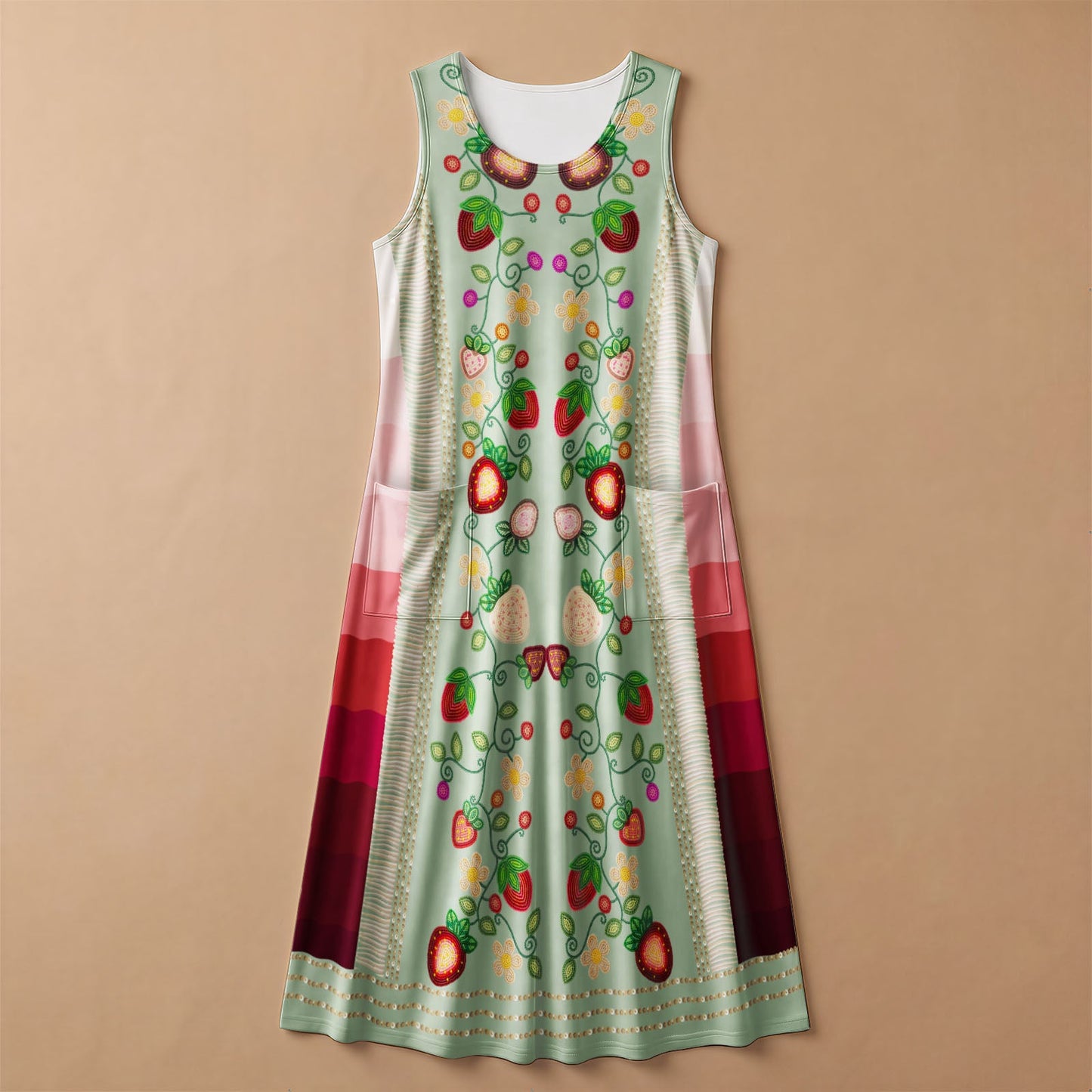Berry Rites Sage 2 Sleeveless Dress