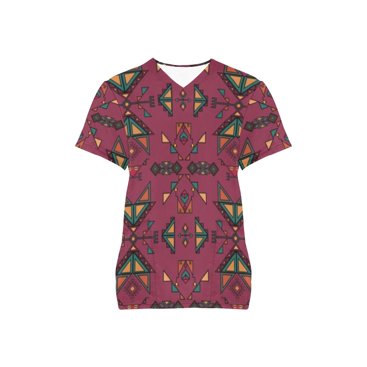 Arrow dawn Maroon Scrub Top