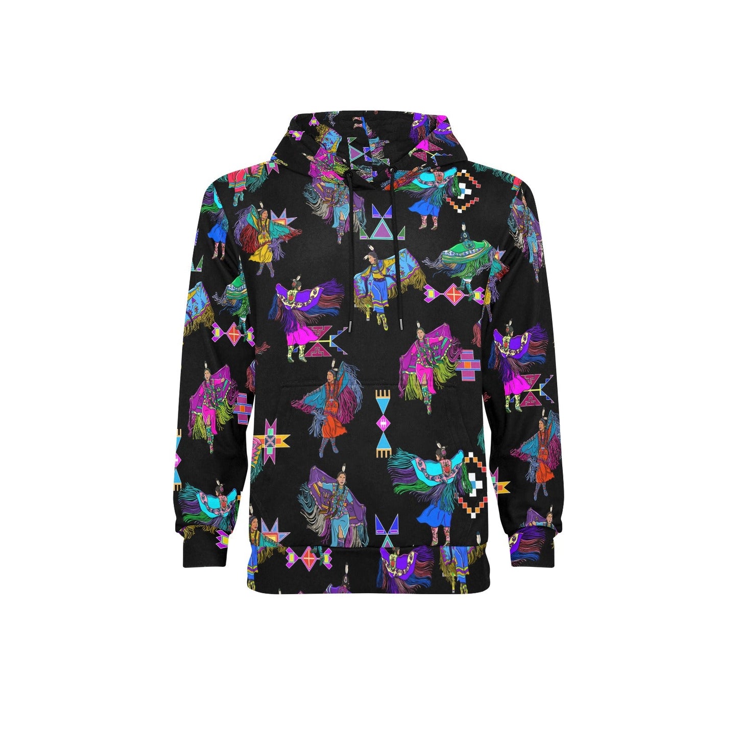 Women's Fancy Dancers Black Men's Long Sleeve Fleece Hoodie