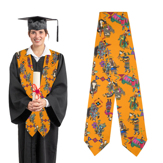 Grand Entry Dancers Orange Graduation Stole