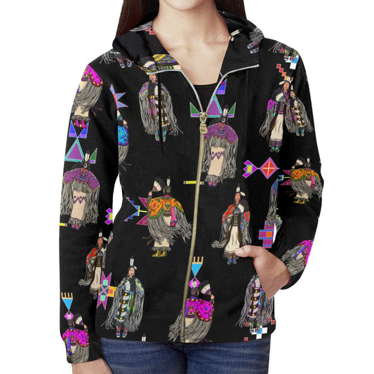 Women's Tradish Dancers Black Full Zip Hoodie for Women