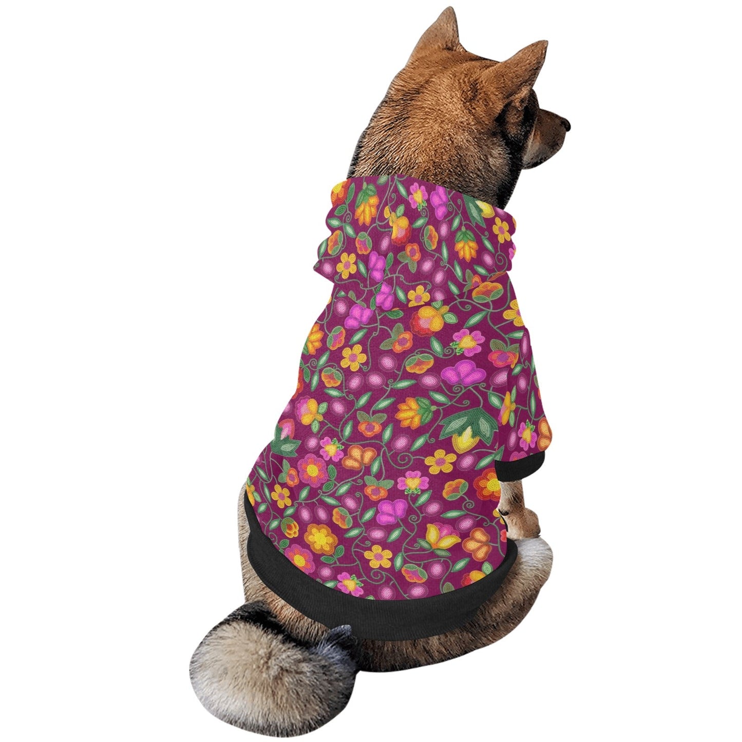 Boreal Bounty Dark Magenta Pet Hoodie