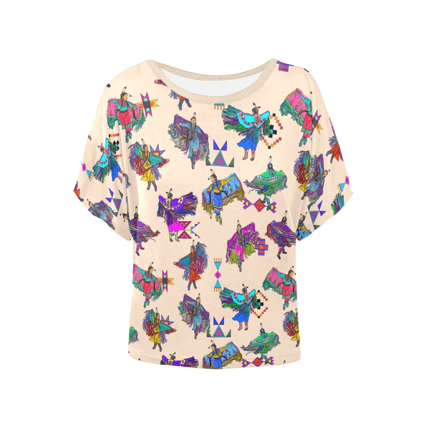 Women's Fancy Dancers Muslin Women's Batwing-Sleeved Blouse T shirt