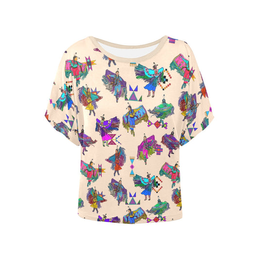 Women's Fancy Dancers Muslin Women's Batwing-Sleeved Blouse T shirt
