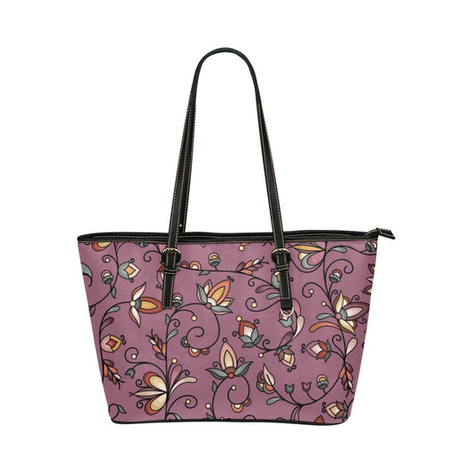 Burnt Sky Petals Magenta Leather Tote