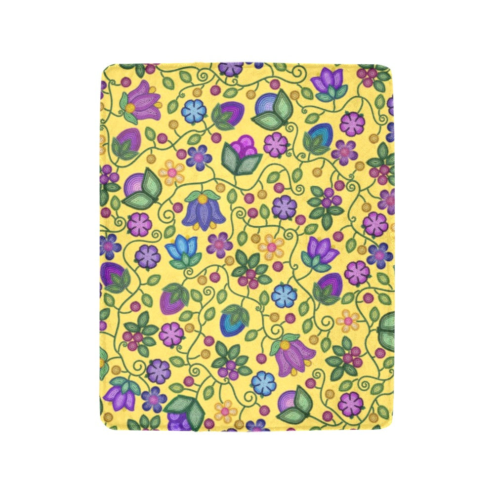 Bloom Uplift Yellow Small Micro Fleece Blanket