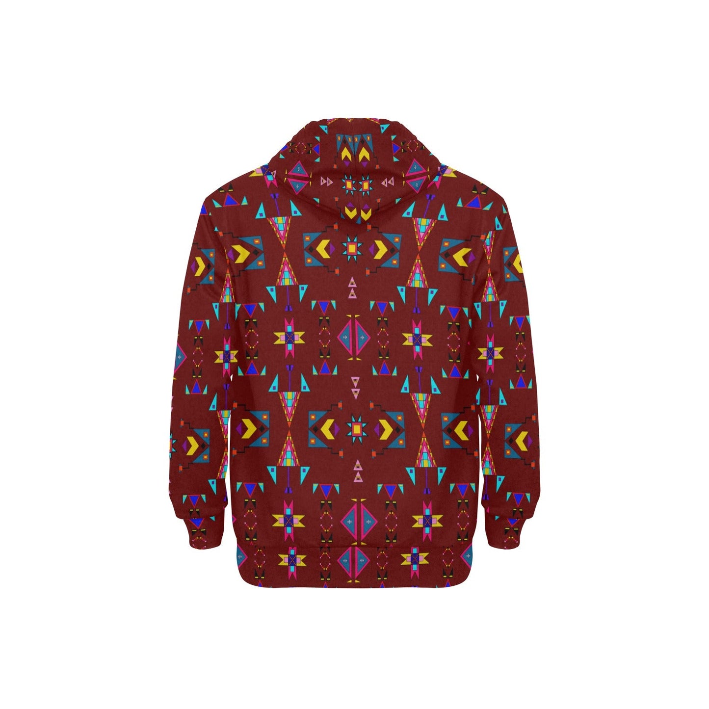 Enemy Territory Dark Maroon Men's Long Sleeve Fleece Hoodie