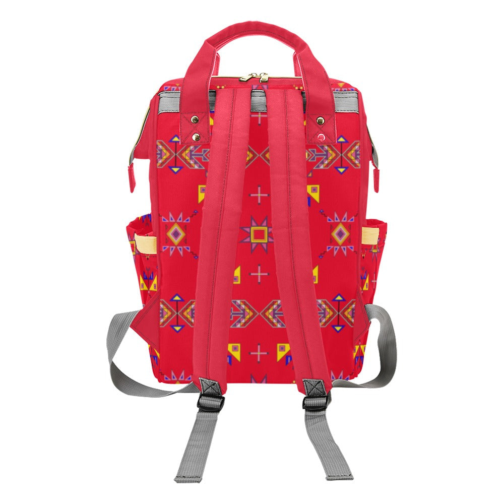 Scattered Generations Red Multi-Function Diaper Backpack