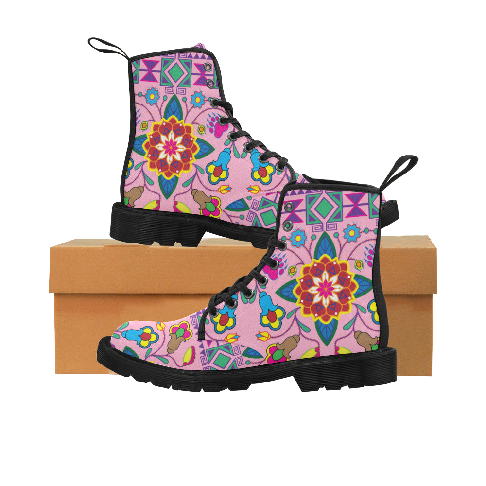 Geometric Floral Winter-Sunset Boots