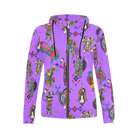 Grand Entry Dancers Purple Full Zip Hoodie for Women