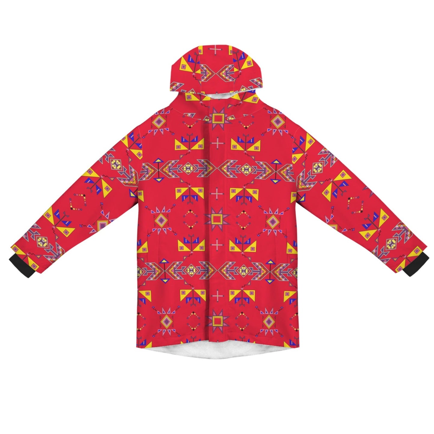 Scattered Generations Red Unisex Sherpa Lined Hooded Coat