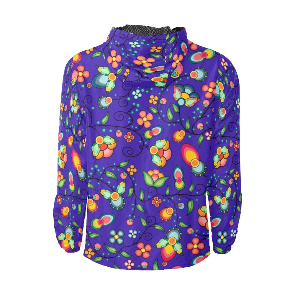 Floral Bounty Blue Men's Windbreaker