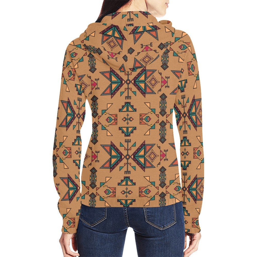 Arrow Dawn Brown Full Zip Hoodie for Women
