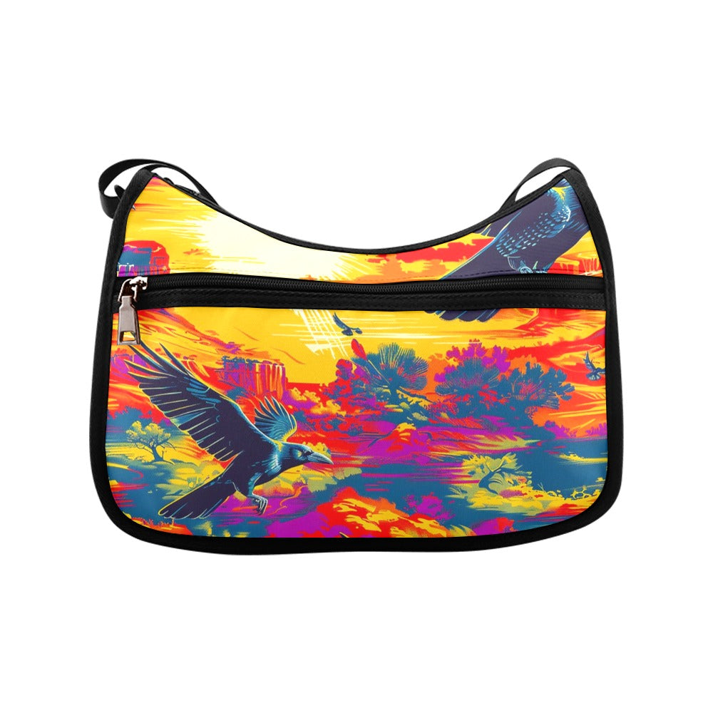 Crow Spreads His Wings Crossbody Bag