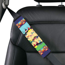 Load image into Gallery viewer, Horses and Buffalo Ledger Blue Car Seat Belt Cover
