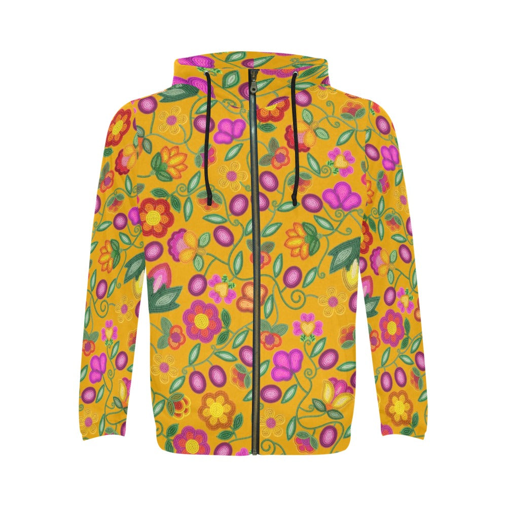 Boreal Bounty Yellow Zip Hoodie