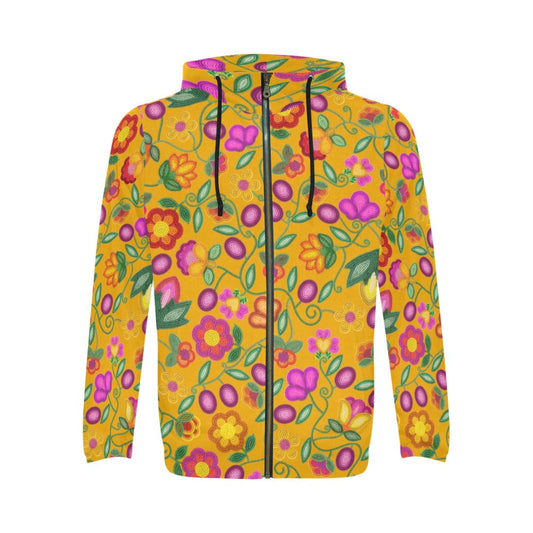 Boreal Bounty Yellow Zip Hoodie