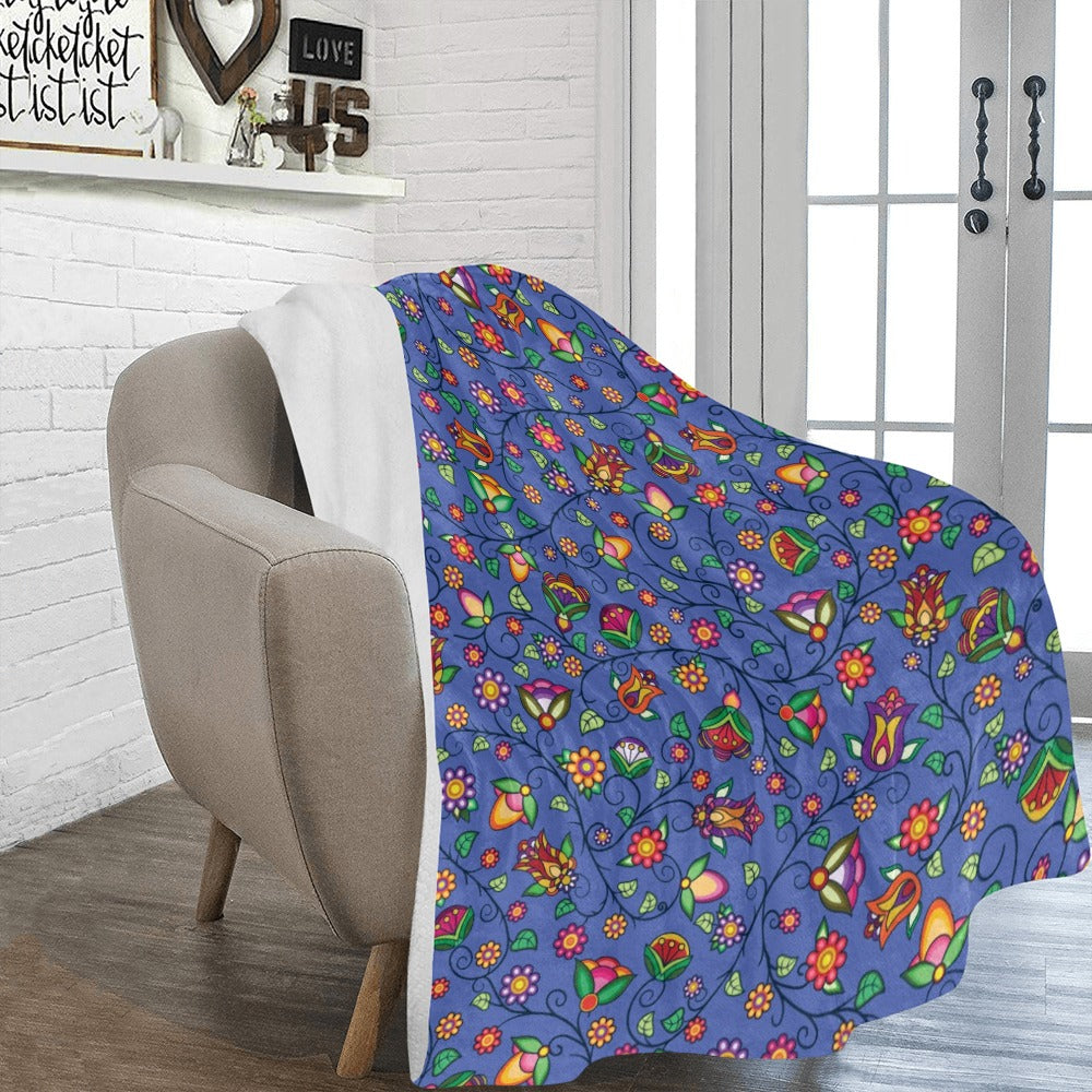Heartbeat Petals Blue X-Large Micro Fleece Blanket