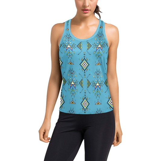 Bear Shield Blue Women's Racerback Tank Top