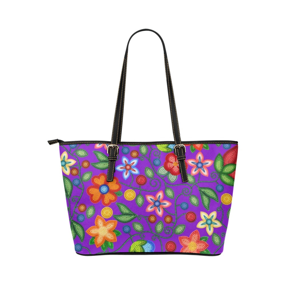 Morning Harmony Purple Leather Tote