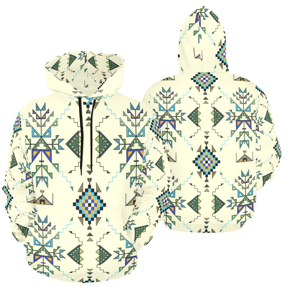 Bear Shield Cream Hoodie for Men