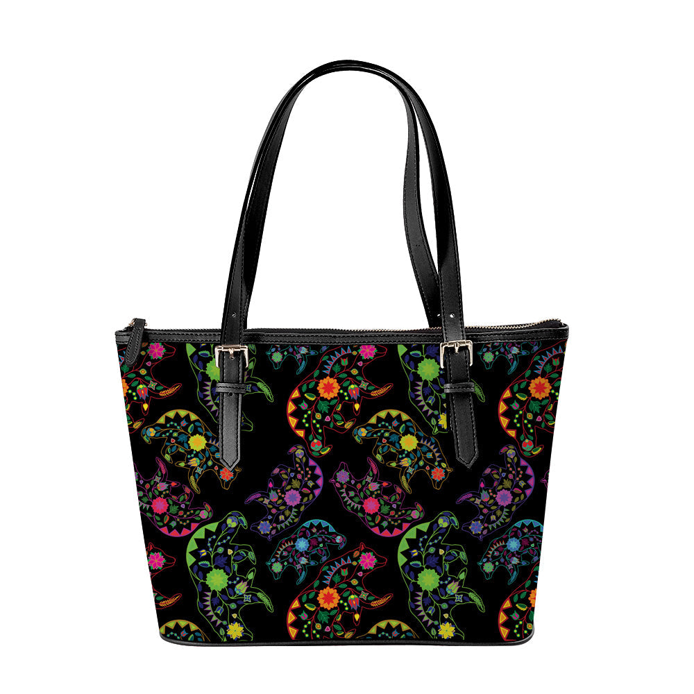 Neon Floral Animals Tote
