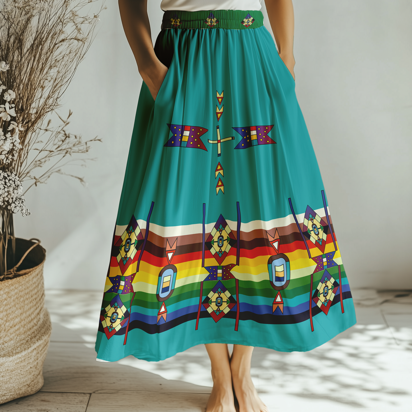 Flames of Heritage Geometric Skirt