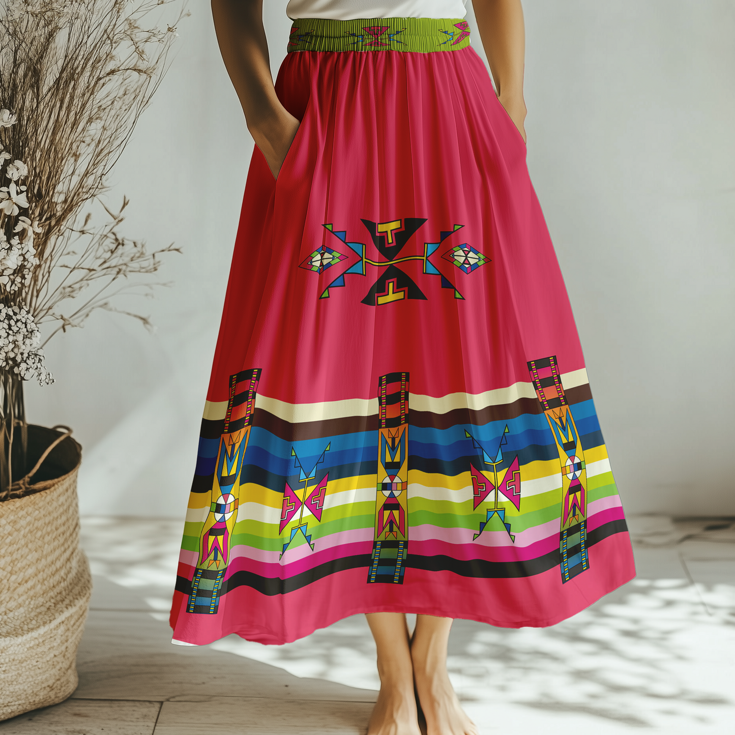 Four Directions Harmony Geometric Skirt