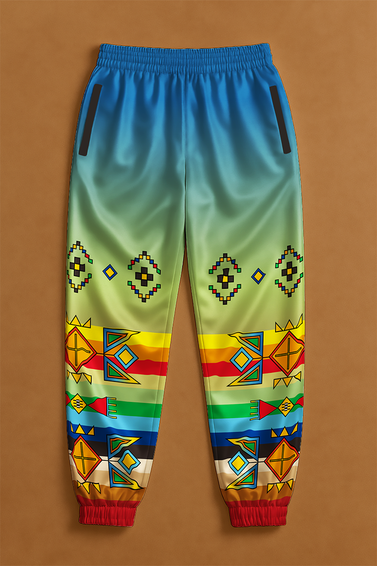 Beaded Starburst Geometric Ribbon Jogger