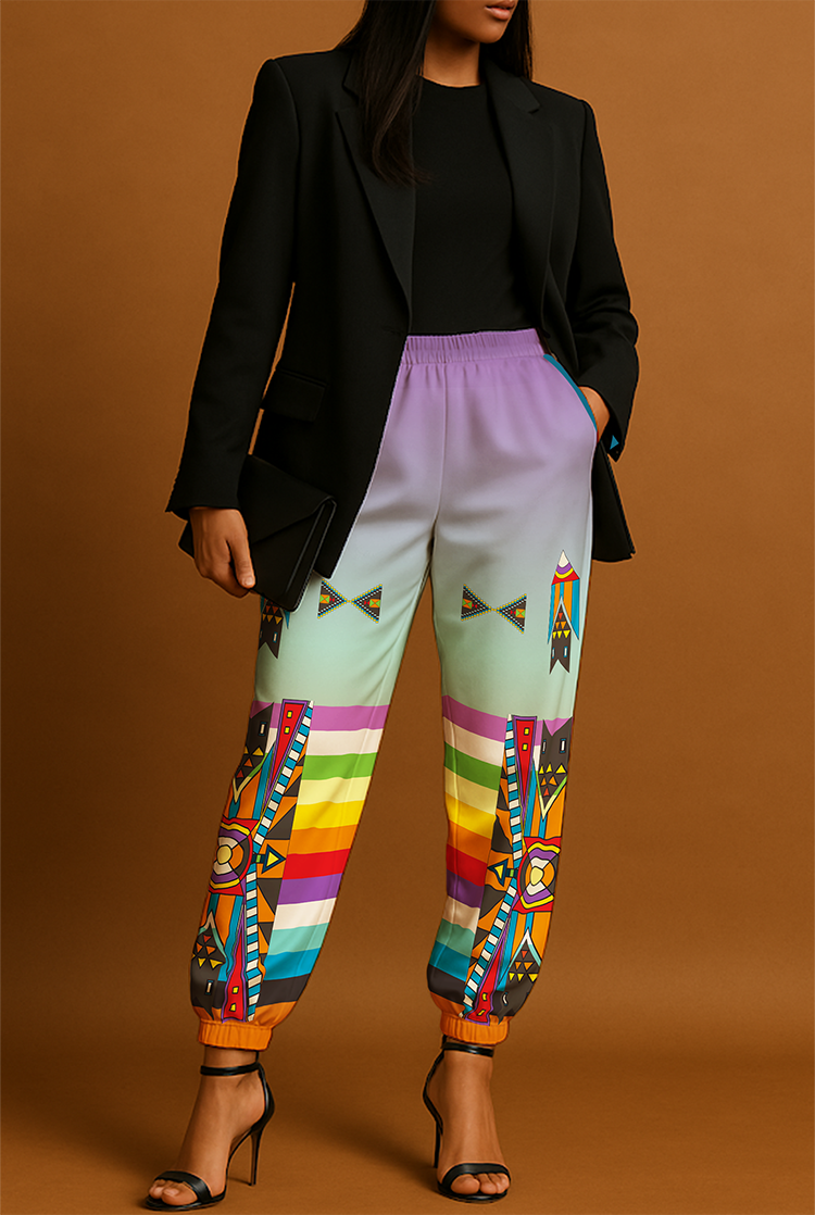 Blooming Spirit Geometric Ribbon Jogger