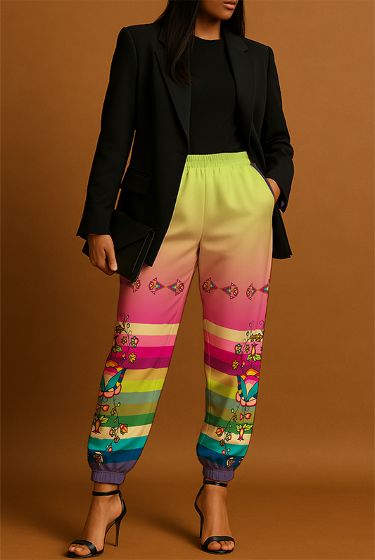 Sacred Bloom Vine Ribbon Jogger