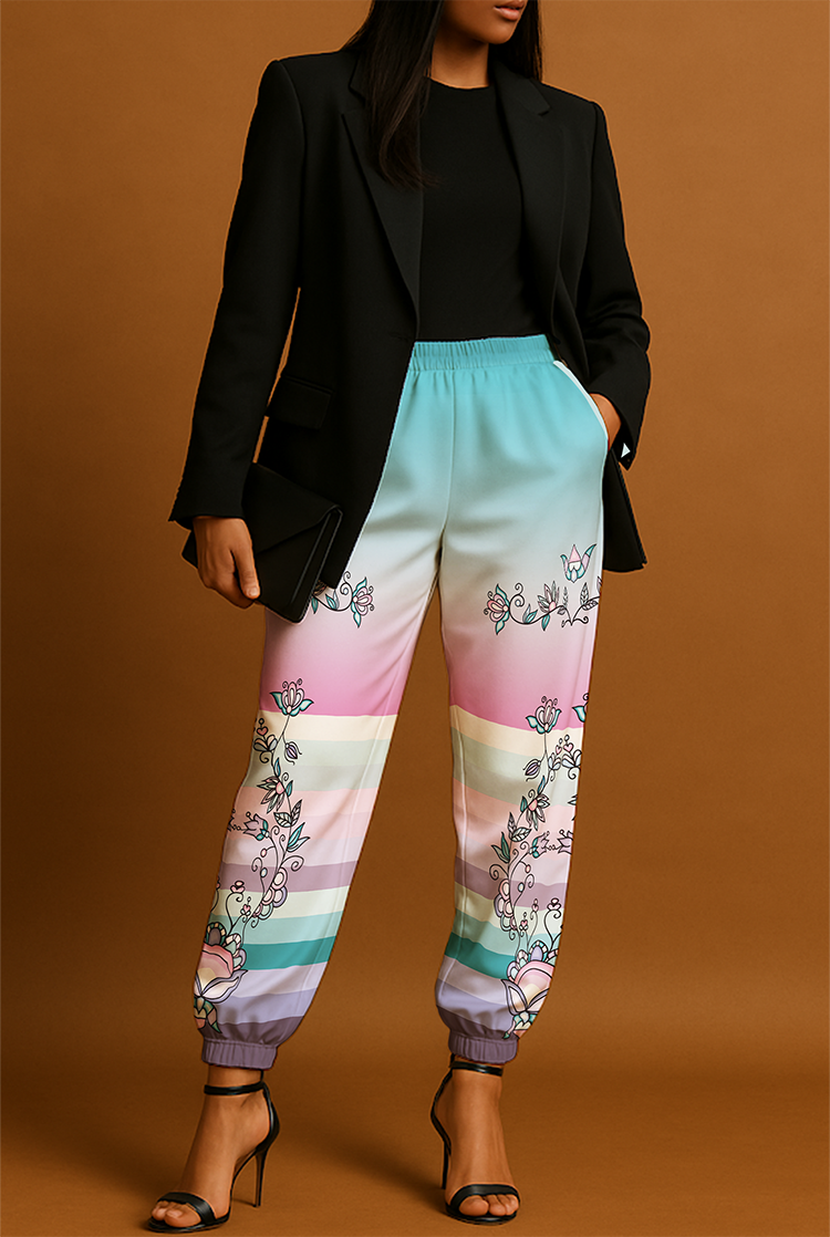 Silver Frost Flower Ribbon Jogger