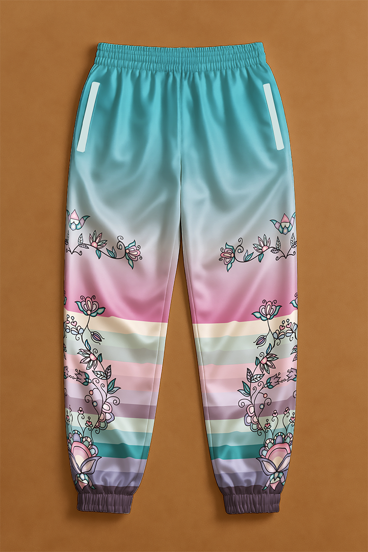 Silver Frost Flower Ribbon Jogger