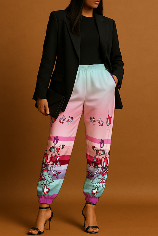 Snowlit Petal Dreams Ribbon Jogger