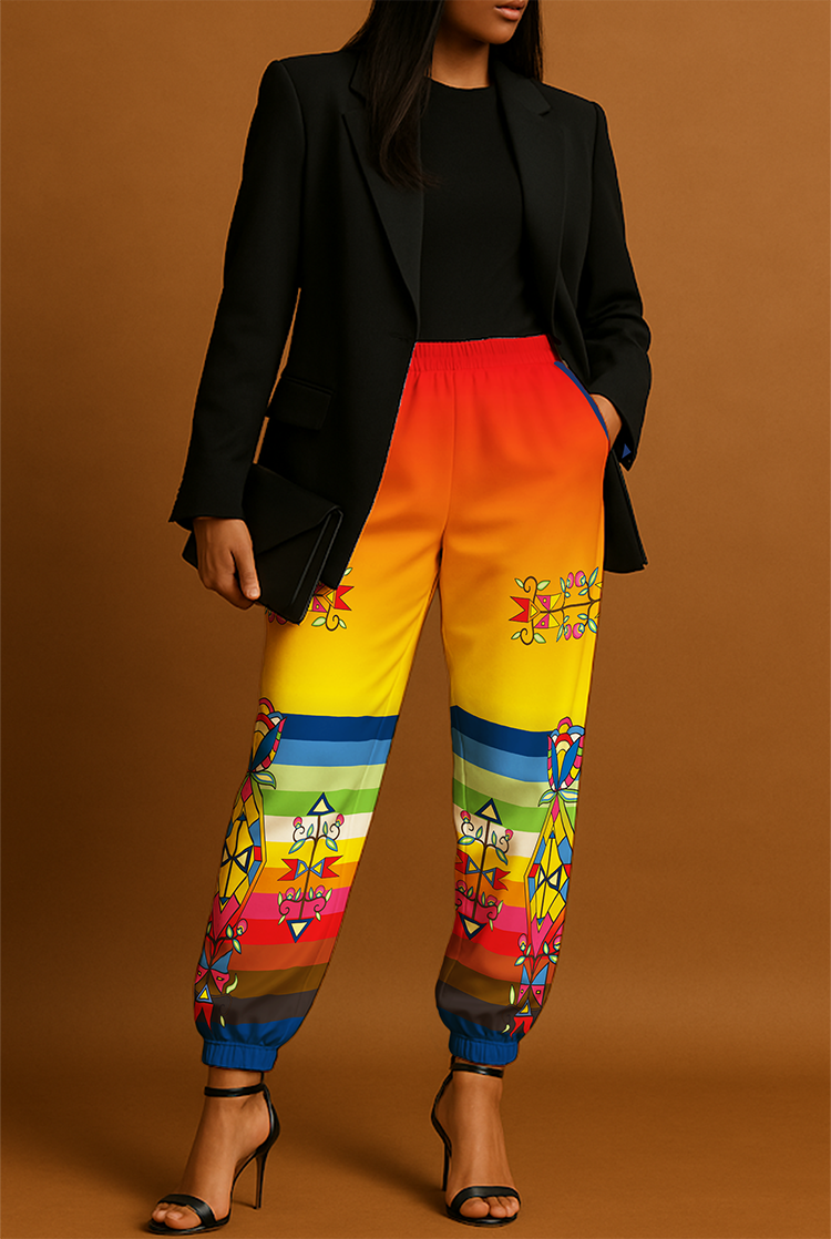 Spirit Journey Geometric Ribbon Jogger