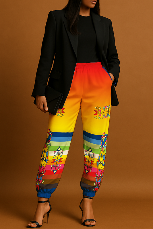 Spirit Journey Geometric Ribbon Jogger