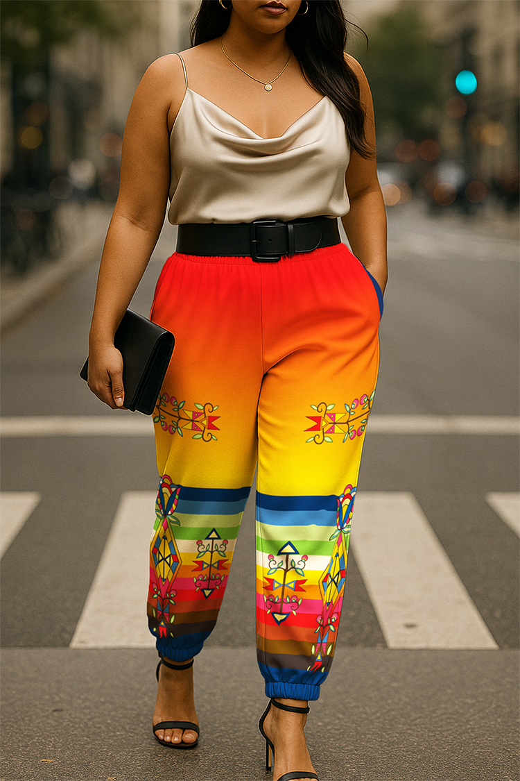 Spirit Journey Geometric Ribbon Jogger