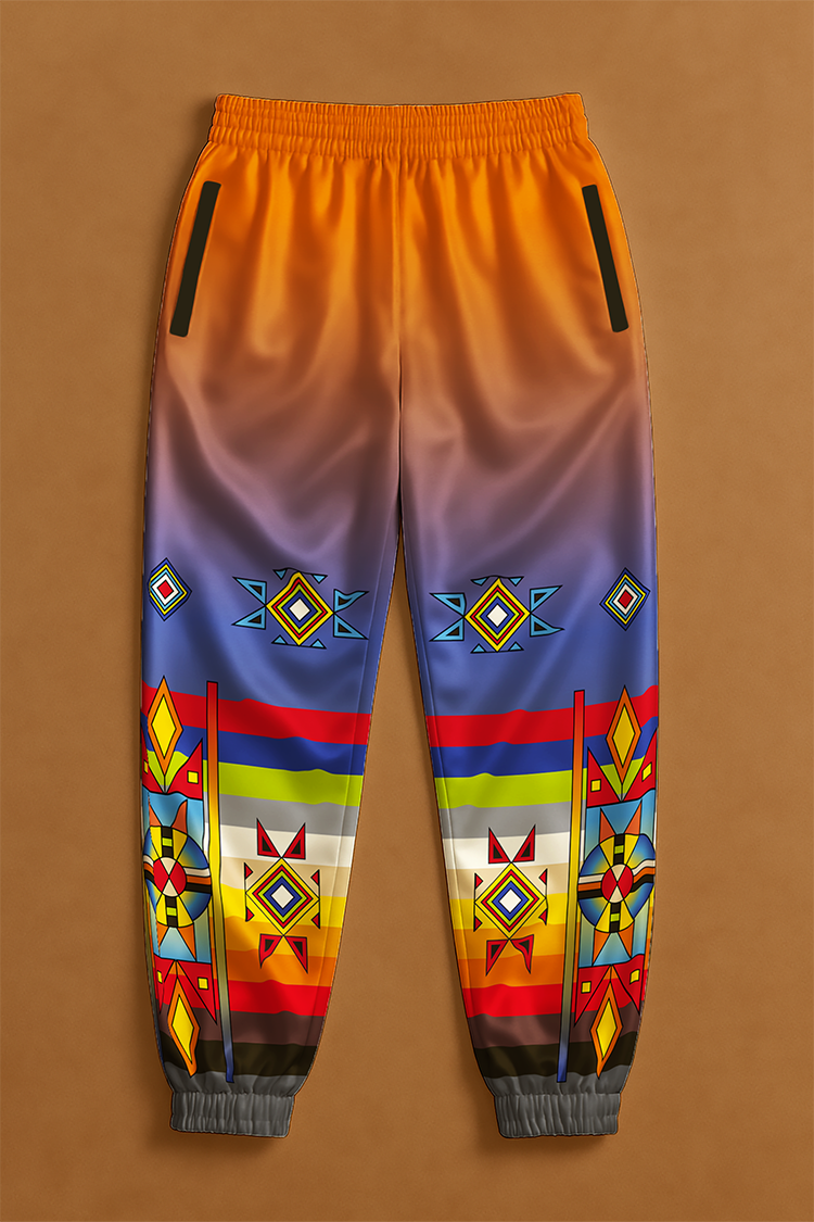 Sunset Pathways Geometric Ribbon Jogger