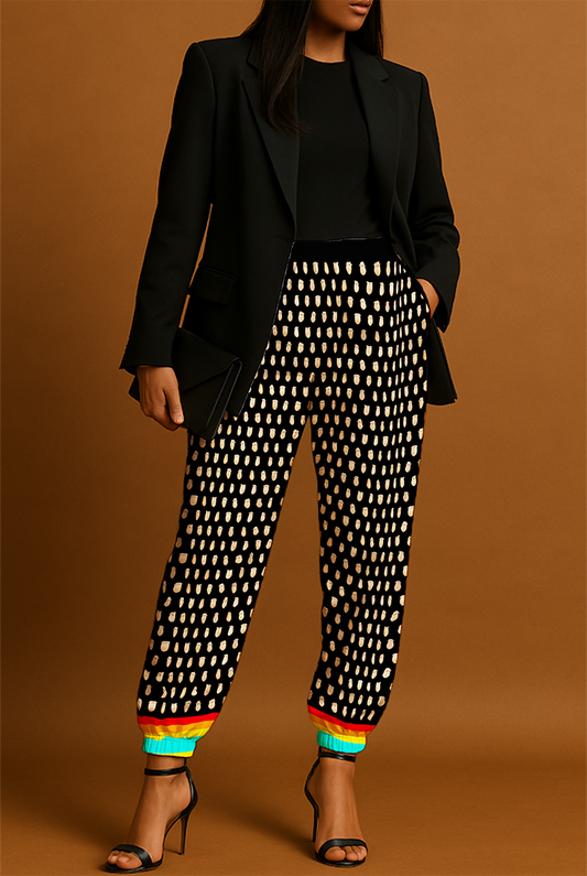 Elk Teeth on Black Jogger