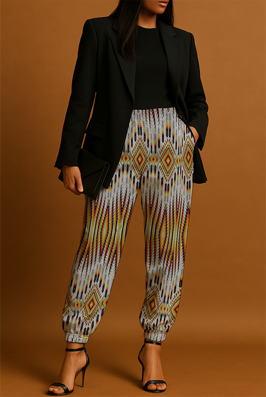 Fire Feather White Jogger