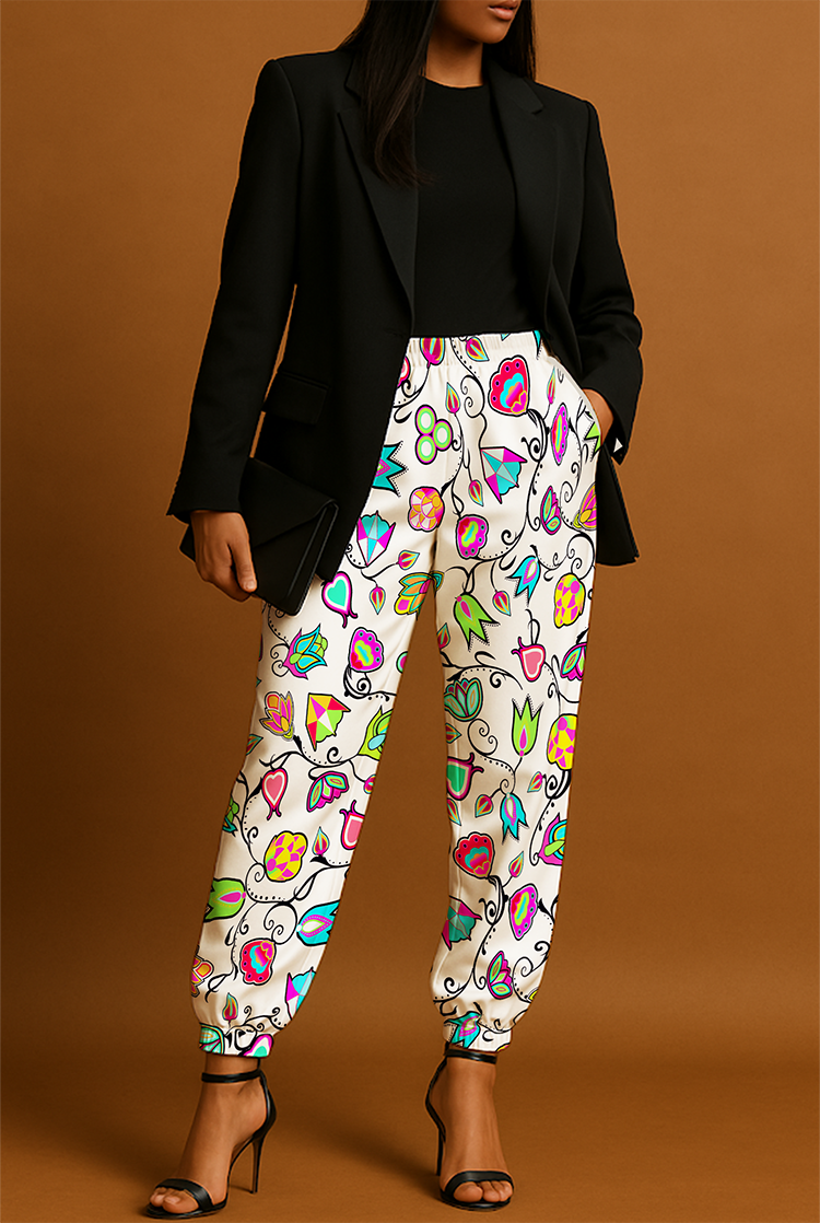 Indigenous Paisley White Jogger