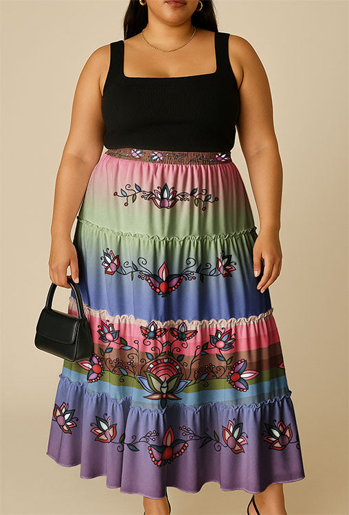 Glacial Gardenia Three Tier Skirt