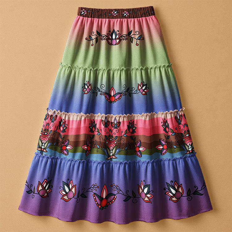 Glacial Gardenia Three Tier Skirt